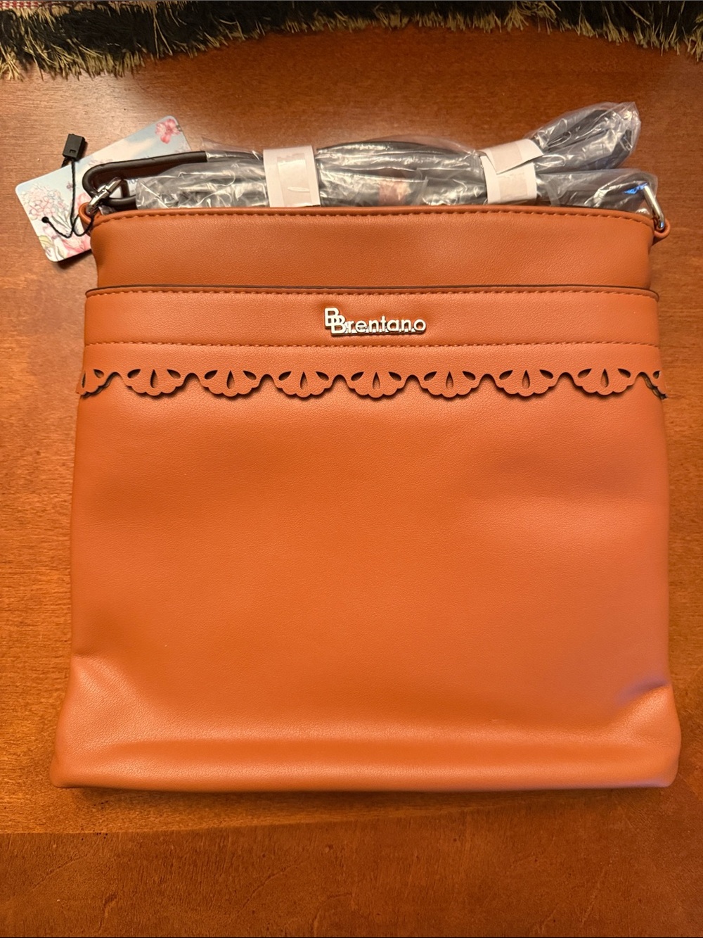 Brentano Scalloped-Trim Crossbody Bag
